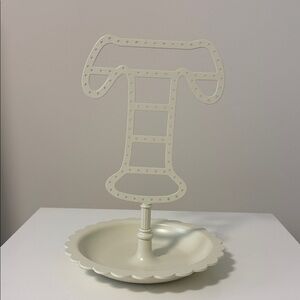 Cream Monogram Jewelry Holder